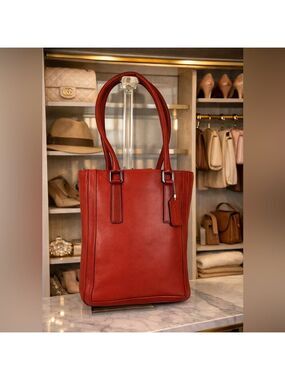 COACH‎ 9422 VINTAGE RED BONNIE CASHIN LEGACY SLIM BUCKET TOTE SHOULDER BAG Y2K